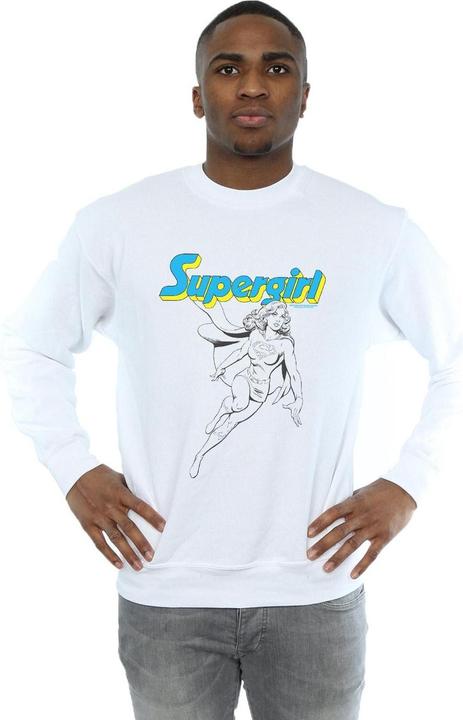 Actual product image Mens Supergirl Mono Action Pose Sweatshirt (M)