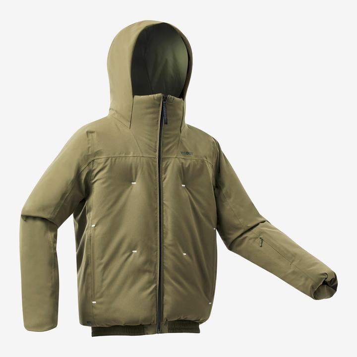 Actual product image Wedze Children's ski jacket padded warm waterproof - Piste 500 khaki (146)