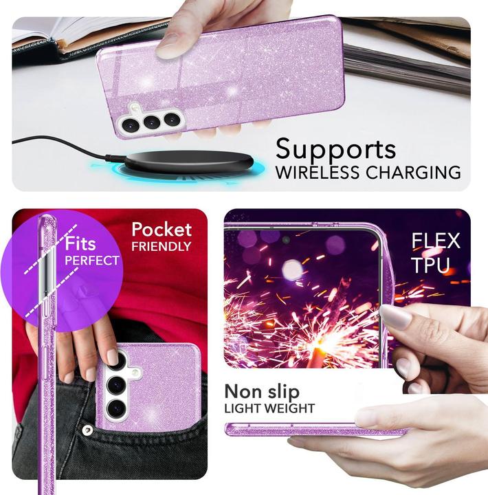 Actual product image Nalia Glitter hybrid cover (Samsung Galaxy S24)