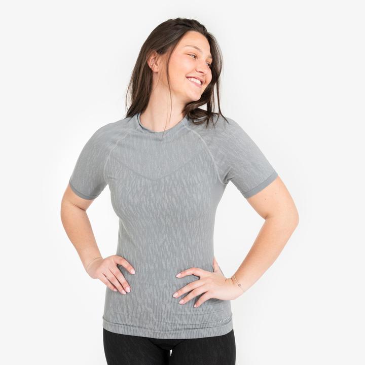 Produktbild Kipsta Funktionsshirt Fussball kurzarm Keepdry 500 Wärmekomfort Damen/Herren grau (XL)
