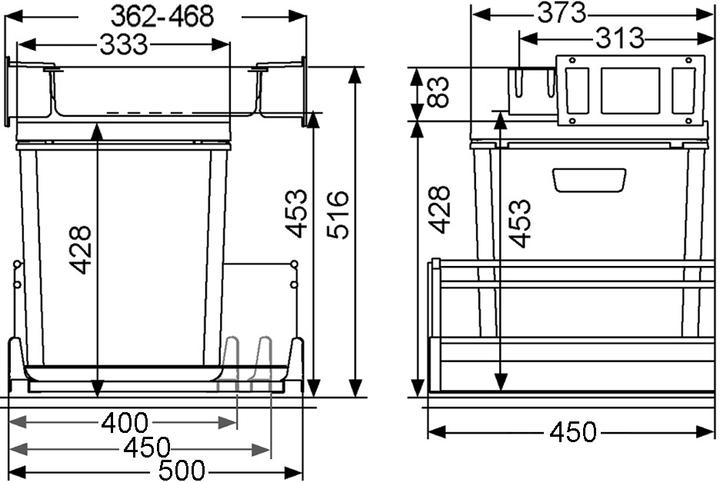 Produktbild Müllex Abfall-Einsatzsystem ZK-BOXX 40/45/50 für BLUM Tandembox