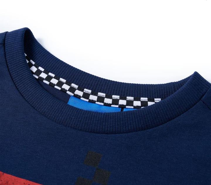 Actual product image VidaXL Children's long-sleeved shirt navy blue 128,Material: 100 (128)