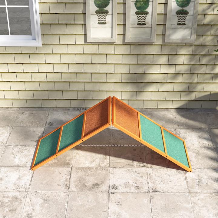 Produktbild PawHut Hunde Agility Steg Tannenholz Orange (Agility)