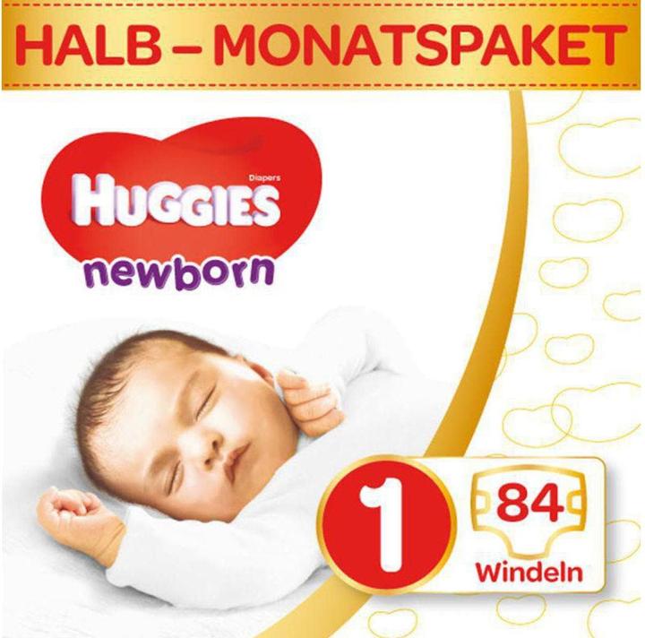 Produktbild Huggies Windeln Newborn (Gr. 1, Monatsbox, 84 Stück)