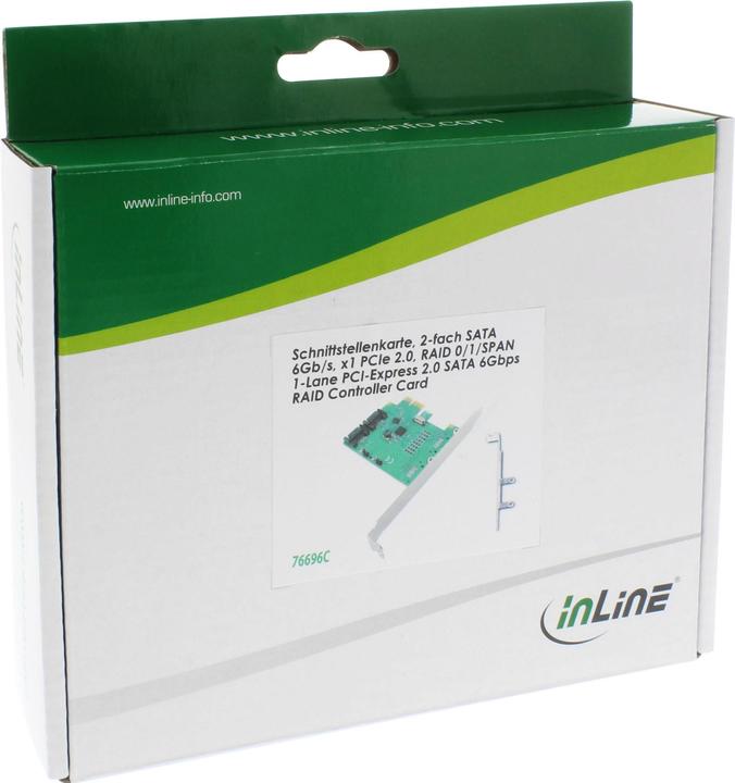 Produktbild InLine Schnittstellenkarte 2-fach SATA 6Gb/s x1 PCIe 2.0 RAID 0/1/SPAN