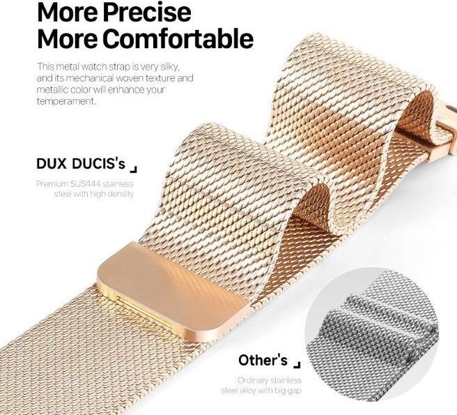 Actual product image Dux Ducis Milanese Pro Bracelet Apple Watch 42/44/45/49MM - Gold (42 mm, 45 mm, 49 mm, 44 mm, Stainless steel)