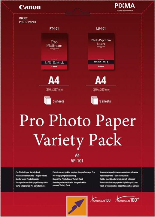 Canon VP-101, Pro Photo Paper Variety Pack, 10 sheets (260 g/m², A4, 10 x)