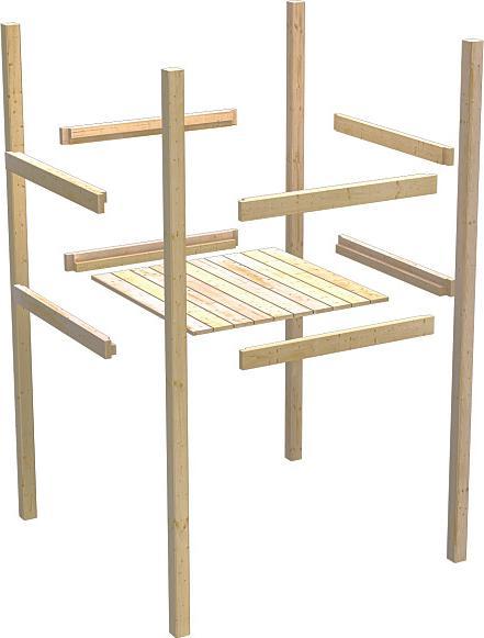 Produktbild Akubi Karibu Kinderspielhaus Frieda Fichte inkl. Schaukelanbau Doppel