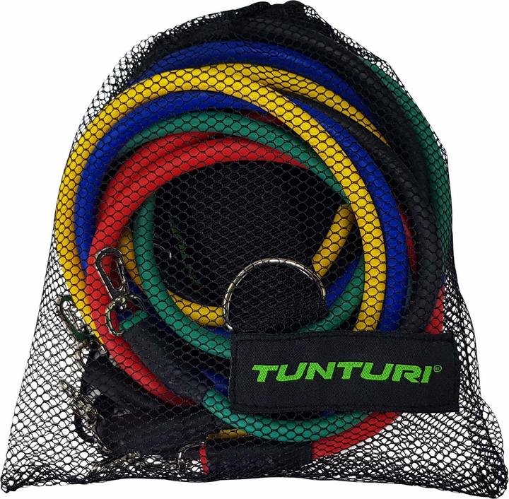 Produktbild Tunturi Multifunktionales Widerstandsbänder Set - Resistance Band Set (1.20 m, Extra Leicht, Leicht, Mittel, Stark, Extra Stark)