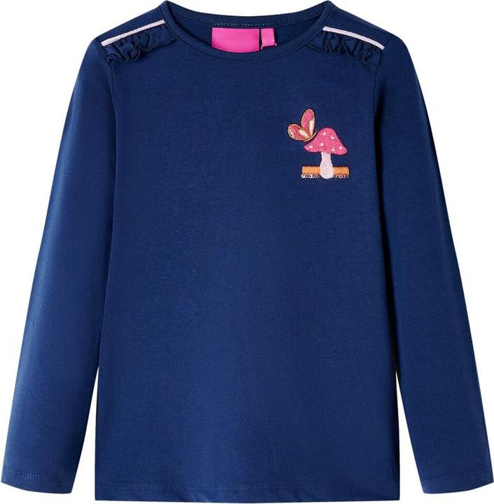 Produktbild VidaXL Kinder-Langarmshirt Marineblau 128,Material: 95 % Baumwolle (128)