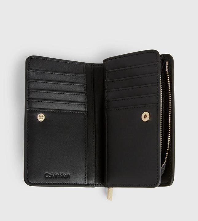 Actual product image Calvin Klein Ladies Wallet Re-Lock Bifold French Wallet Large, Black (Ck Black), One Size