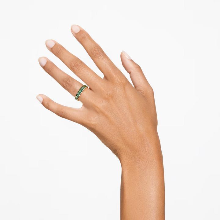 Produktbild Swarovski Matrix Ring Baguette Schliff Grün Gold (64)