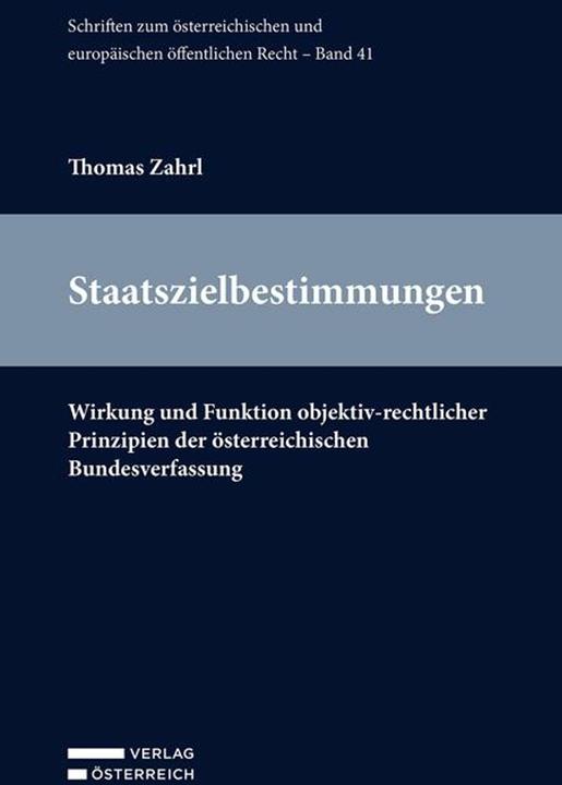 Actual product image Staatszielbestimmungen (German, Thomas Zahrl, 2024)