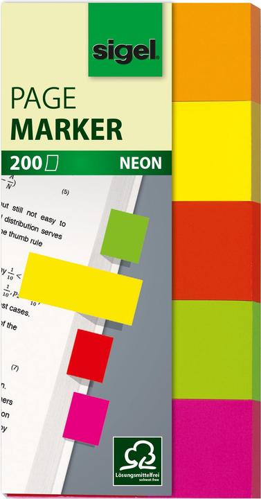 Sigel Note adesive al neon (20 x 50 mm)