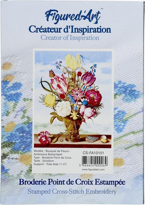 Actual product image Figured'Art Stamped Cross Stitch Kit - Butterfly and Colors