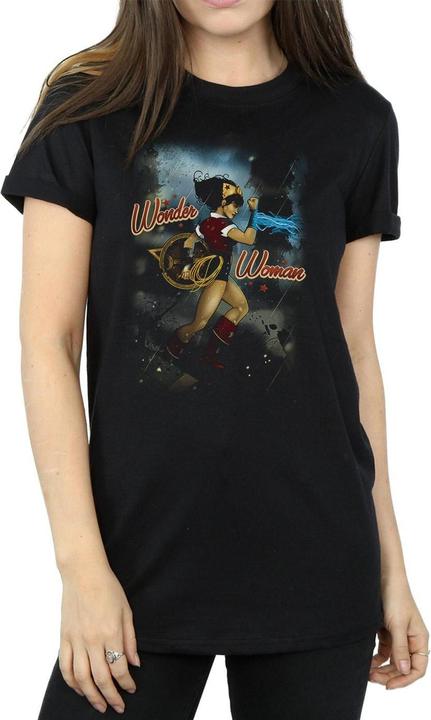 Actual product image Womens/Ladies Wonder Woman Bombshell Cover Cotton Boyfriend T-Shirt (XL)