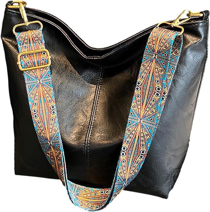 Actual product image Only-Bags.Store Vintage large capacity hobo bag, retro shoulder bag, women's bohemian handbag & purse