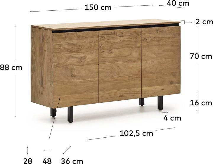 Produktbild Kave Home Uxue (40 x 150 x 88 cm)