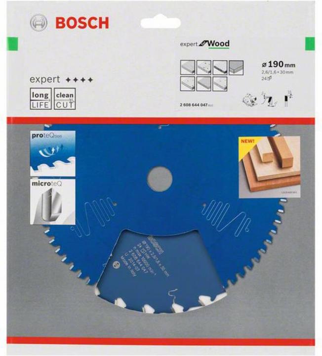 Actual product image Bosch Professional Zubehör Circular saw blade Expert for Wood, 190 x 30 x 2.6 mm, 24
