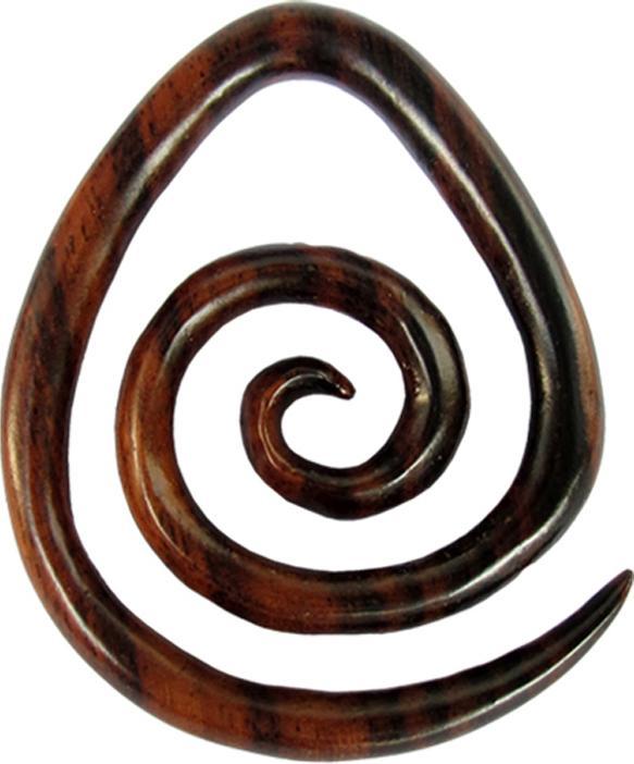 Image du produit Star Piercing Poids d'oreille Spirale d'oeuf en bois Narra (sans laiton, Organique)