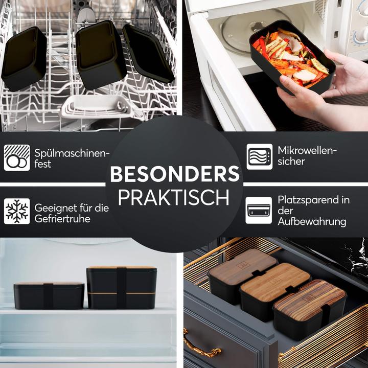 Actual product image Umami Bento Box Nestable L Rosewood Black