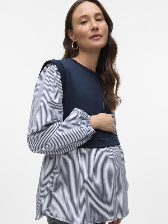 Image du produit Mamalicious Coupe normale Col rond Manches larges Top Blouse (L)