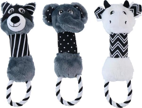 Image du produit Pet Toys Dog toy w/ rope animal 3as (Jouet en peluche chien)
