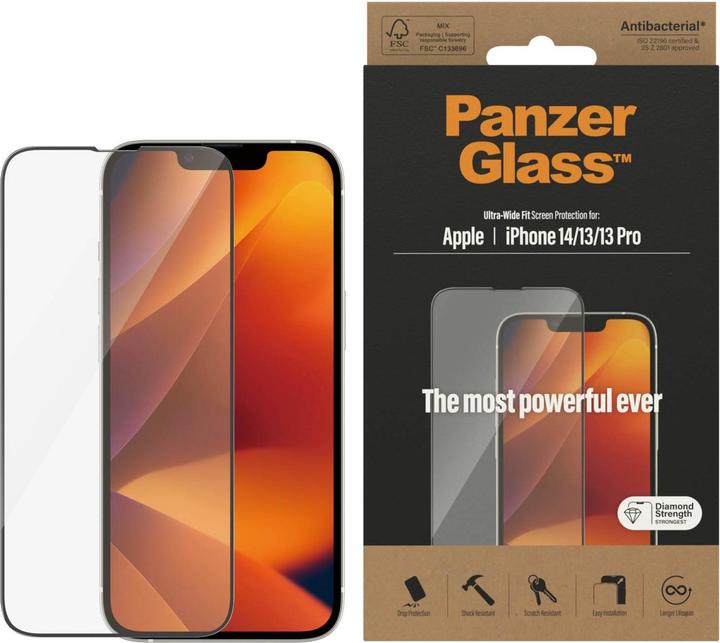 Immagine prodotto PanzerGlass Vestibilità ultra-ampia (1 Pezzo/i, Apple iPhone 13, Apple iPhone 14, Apple iPhone 13 Pro)