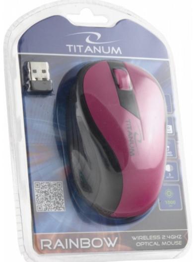 Image du produit Esperanza Titanum Mysz Bezprzewodowa Optyczna Tm114p Rainbow Różowa (Sans fil)