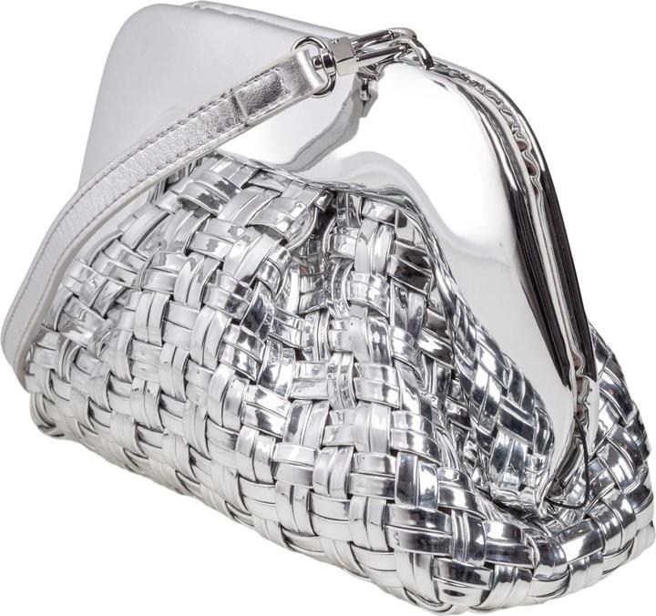 Produktbild Themoirè vegan fabric clutch bag mirror effect color silver