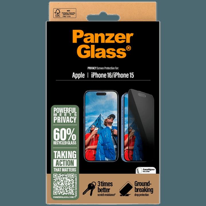 Immagine prodotto PanzerGlass Vestibilità ultra-ampia (1 Pezzo/i, Apple iPhone 16, Apple iPhone 15)