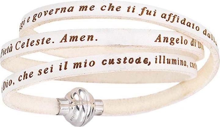 Image du produit Amen Bracelet anglais Hail Mary Prayer (54 cm, Cuir, Acier inoxydable)