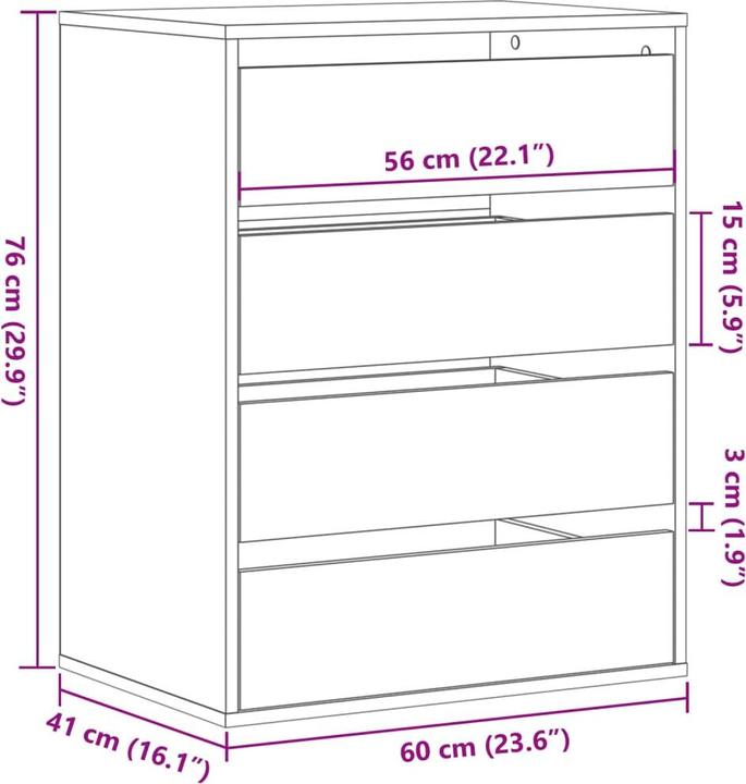 Produktbild VidaXL Kommode (60 x 41 x 76 cm)