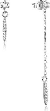 Actual product image Beneto ymmetric silver earrings with zircons AGUP1974 (L)