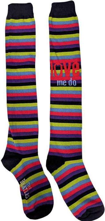 Actual product image The Beatles Womens/Ladies Love Me Do Striped Knee High Socks (37 - 40.5)