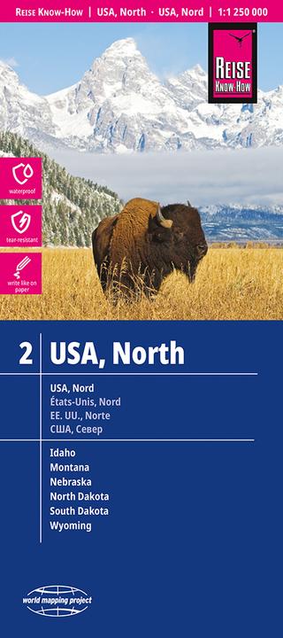 Immagine prodotto Mappa USA 02, Nord (1:1.250.000) : Idaho, Montana, Wyoming, North Dakota, Sout...