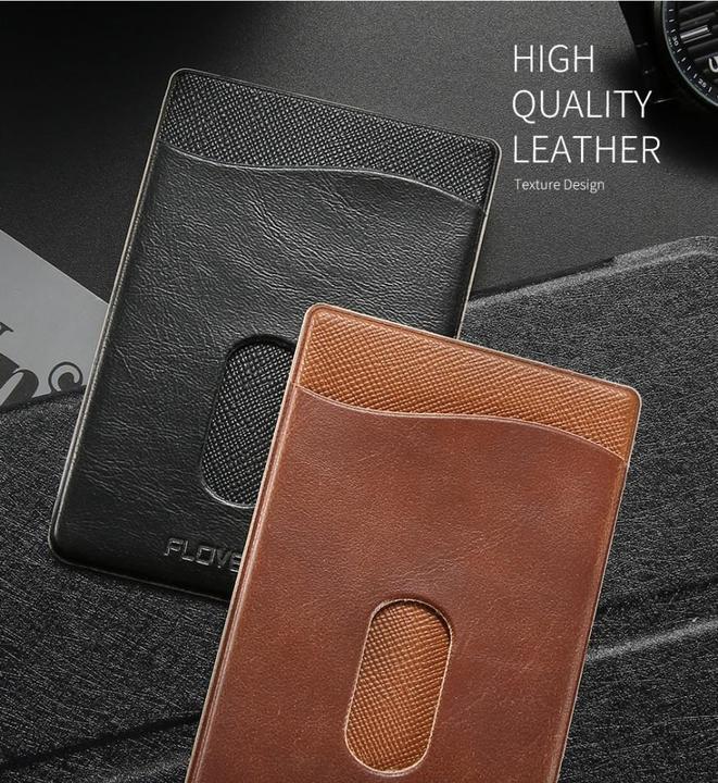 Productafbeelding Floveme Pasjeshouder leren hoesje zelfklevend voor smartphones (Universeel)