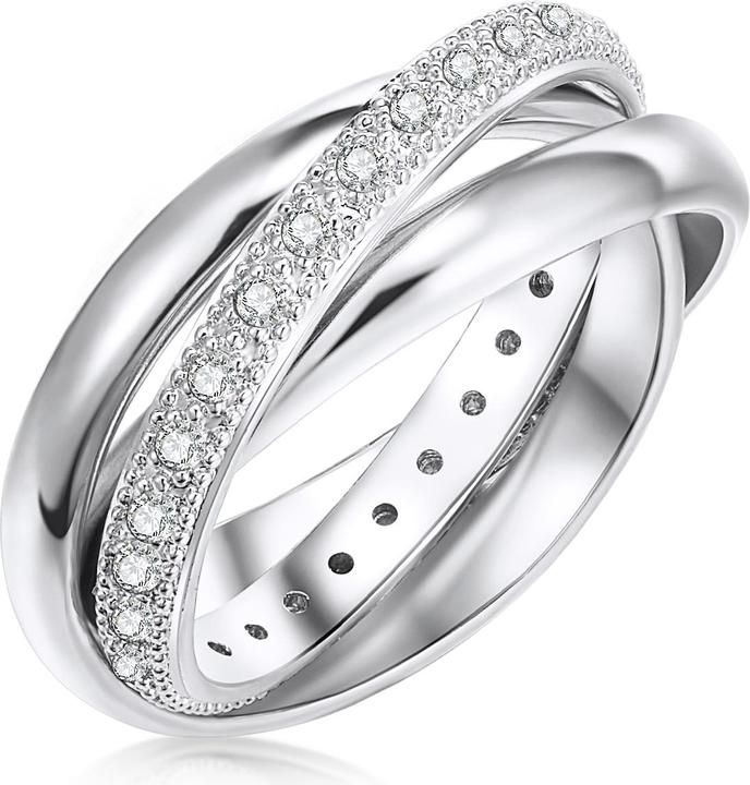 Lulu & Jane Damen Messing Zirkonia silber - 29555