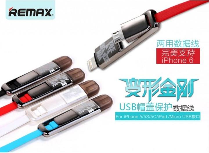 Produktbild Remax Transformers 2-in-1 Lightning MicroUSB zu USB-A Ladekabel