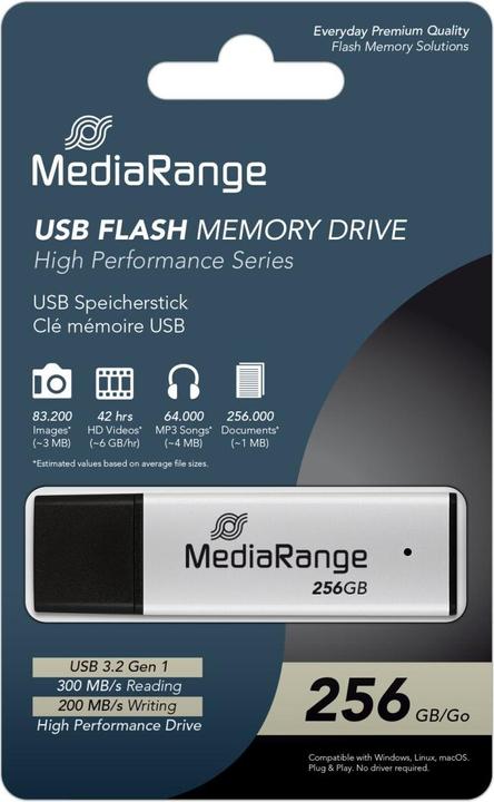 Produktbild MediaRange USB-Stick (256 GB, USB 3.0)