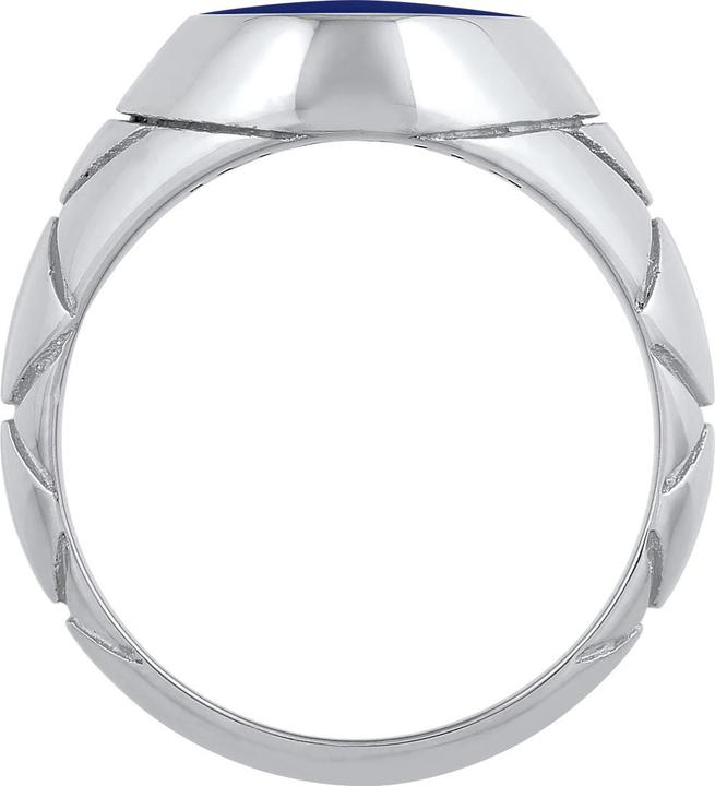 Produktbild Kuzzoi Ring Basic Herren Siegelring Oval Emaille 925er Silber (62, 925 Silber)