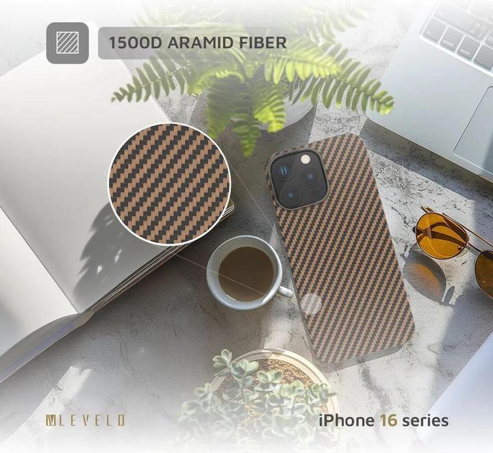 Immagine prodotto Levelo Custodia Sergei 1500D in fibra aramidica (Apple iPhone 16 Pro)