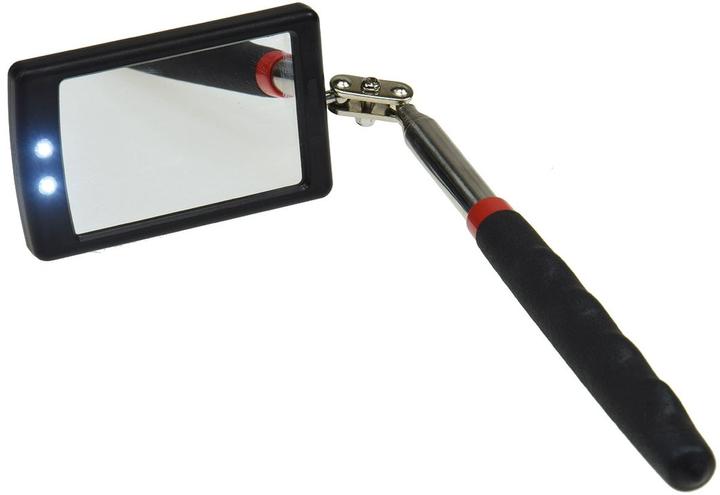 Image du produit König Design Miroir télescopique avec éclairage LED Longueur totale 28 88cm, miroir 65x40mm