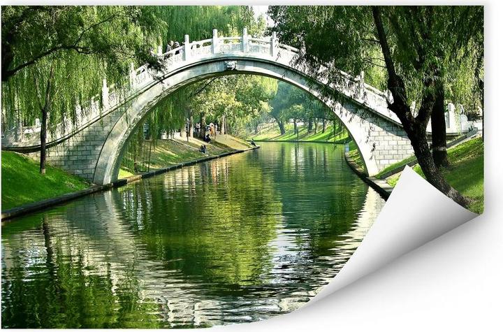Produktbild Trenddeko Brücke am Fluss (100 x 70 cm)