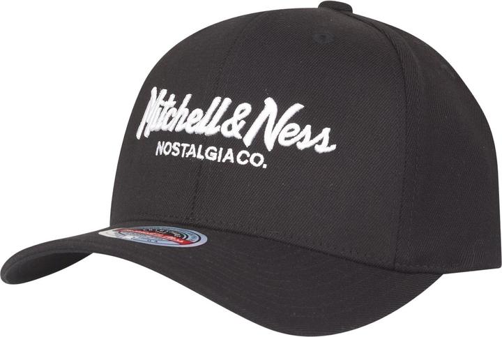 Mitchell & Ness Stretch Snapback Cap PINSCRIPT schwarz weiss