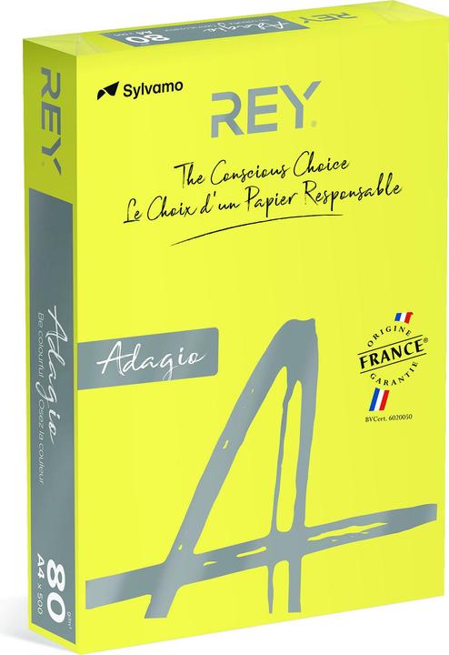 Produktbild Rey Adagio Farbiges Kopierpapier A4 80G 66 Gelb INTENSIV*RYADA080X425 R200 (80 g/m², A4)