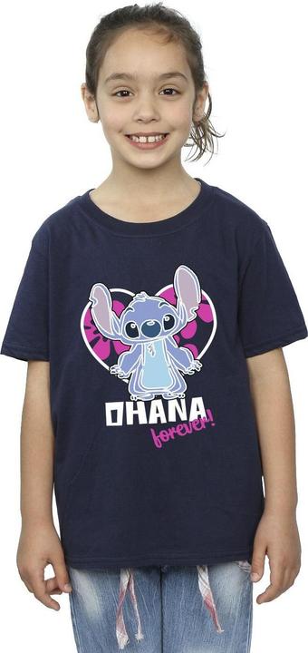 Image du produit Disney - T-shirt LILO AND STITCH OHANA FOREVER HEART - Fille (140, 146)