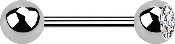 Immagine prodotto Star Piercing Barbell in argento con sfera e cristallo a sfera in argento (senza ottone, Titanio G23)