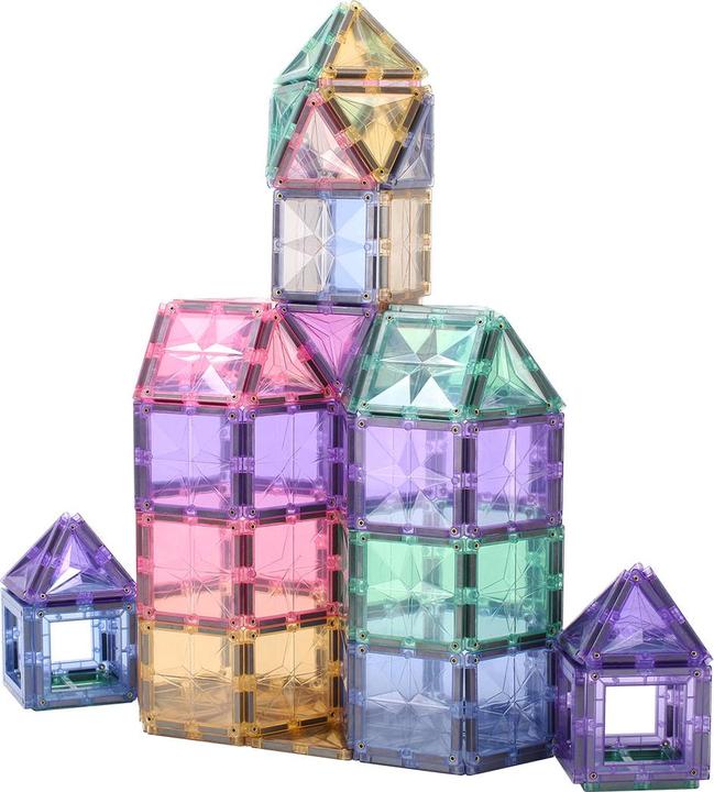 Actual product image Mntl Magnetic Tiles 177 pieces Mega Pastel Pack - Magnetic building blocks