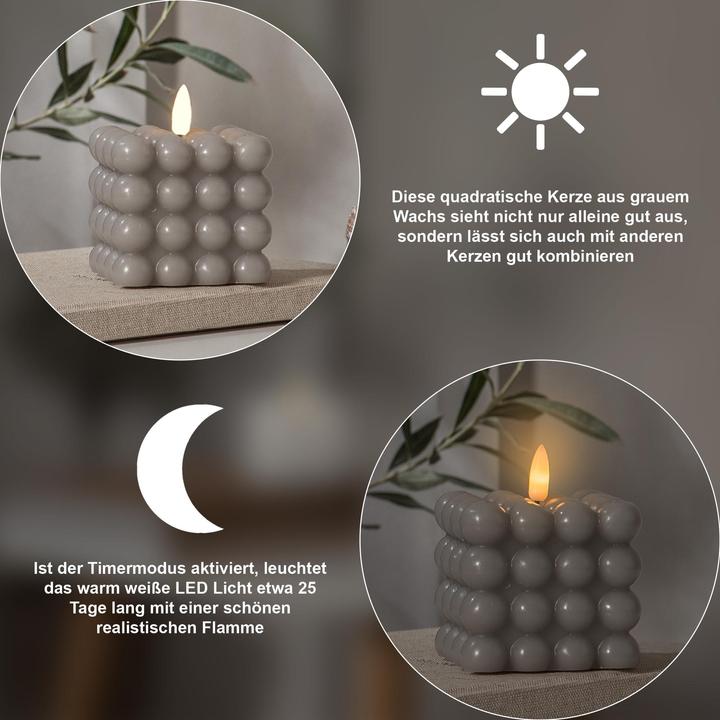 Image du produit Star Trading Bougie à bulles | Bougies LED avec fonction minuterie | Bougies LED à flamme vacillante (2 x)